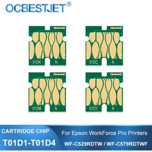 T01D1 T01D2 T01D3 T01D4 Ink Cartridge Chip For Epson WF-C529RDTW WF-C579RD2TWF WF-C579RDTWF WF-C529R WF-C579R Printer Chips