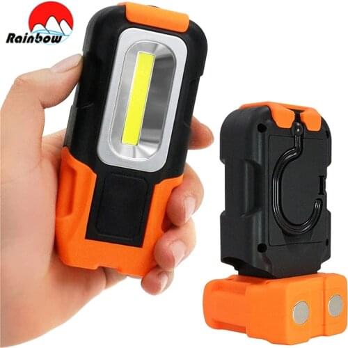 COB Working Inspection Light Portable Work Light Magnetic Flashlight Lamp With Hook Small For Camping Car Repair Maintenance