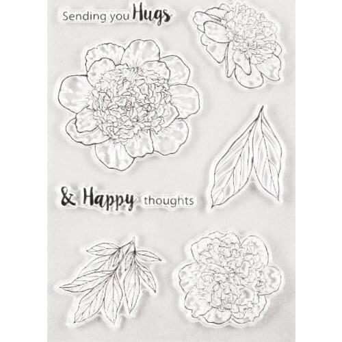 Flower clear stamps paper craft card art transparent silicone scraobooking stamps