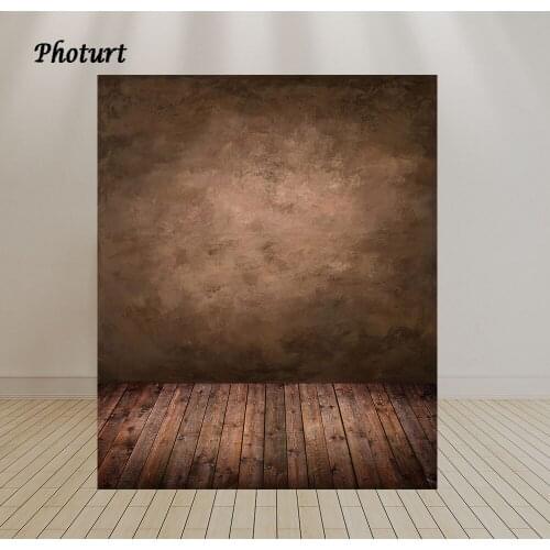 PHOTURT Grey Wooden Floor Photography Backdrop Birthday Wedding Background Vinyl Polyester Photo Booth Props