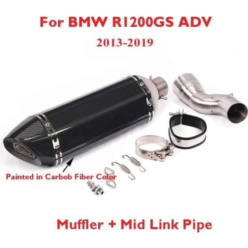 Motorcycle Exhaust Tip Muffler Silencer Connect Tube Middle Mid Link Pipe System for BMW R1200GS ADV 2013-2019