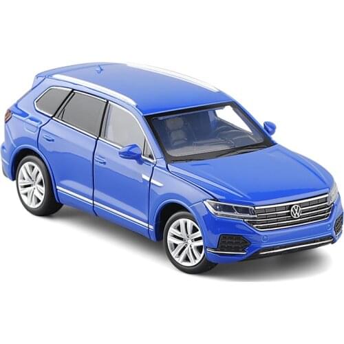 1:32 Scale TOUAREG Toy Car With Sound and Light Off-Road Model Alloy Pull Back Children Toys Collection Vehicle Gift V277