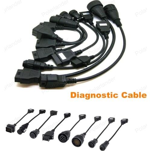 2V 8 pcs 1x Set Diesel Truck Car Auto Bus Vehicle diagnostic interface tool cable automotive fault test line wire 8 lines 1