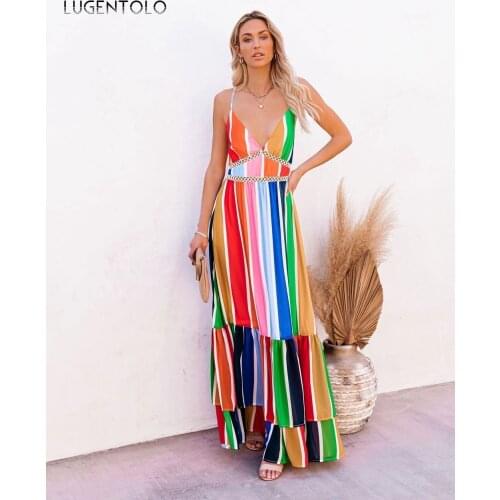 Летние платья в полоску Lugentolo China At AliExpress