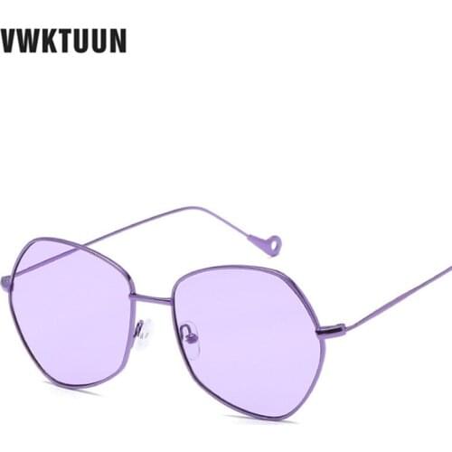 VWKTUUN Polygonal Sunglasses Women Men Transparent Geometric Sun glasses For Woman Classic Summer Mens Eyewear Glasses Frame
