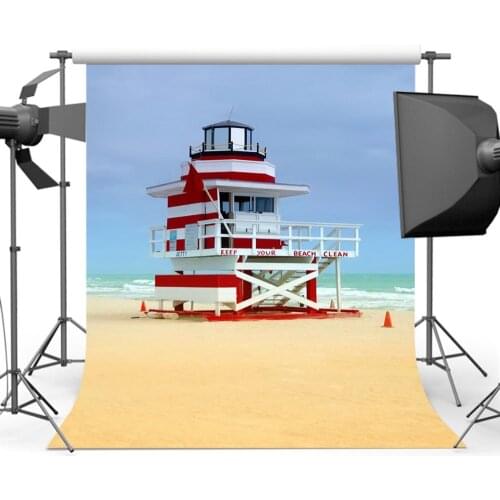 Neoback Summer Sandy Beach Photographic Backdrop Blue Sky Sea Wave Backgrounds for Photo Studio