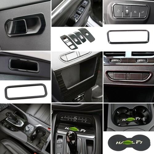 For Haval F7 F7X 2018-2021 Headlight Switch Decoration Gear Shift Cover Water Cup Holder Frame Window Switch Panel Trim Sticker