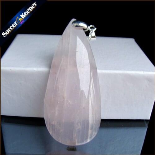Real Natural Rose Pink Quartz Crystal Gem Stone Beads Pendant Necklace For Womens Jewelry Making Healing Minerals PS644