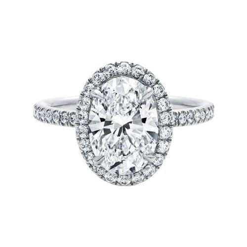 TR520 style 2 Carat Oval ring Lovely Synthetic Gem Engagement Ring Rings for women