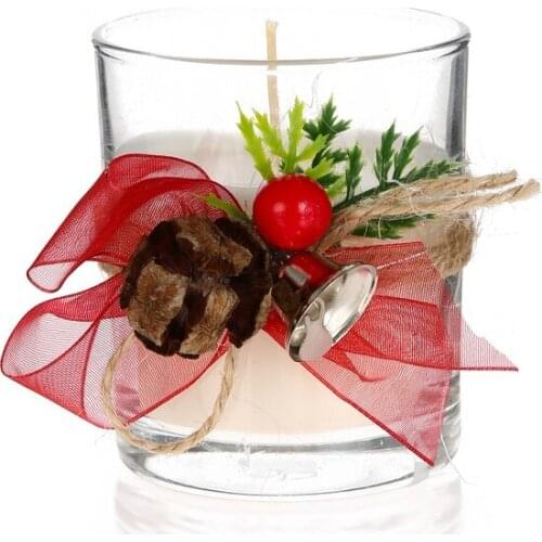 Transparent Cup New Year Embellishment Vanilla Scented Candle White Inside candles and scents свечи и ароматы velas y aromas