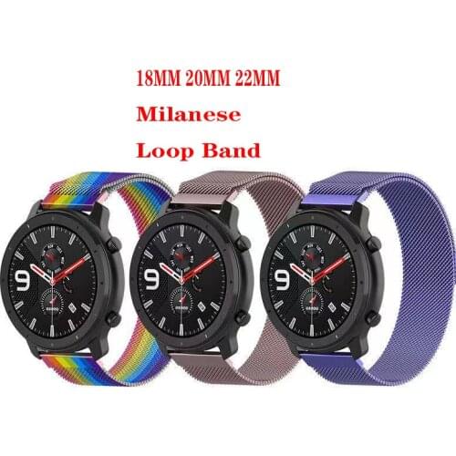 18mm 20mm 22mm Stainless steel strap For Samsung Galaxy Watch 4 classic 42mm Metal watch strap Bracelet For Garmin Vivoactive 4S