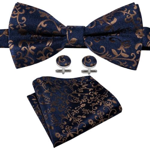 Men Red Bowtie Paisley Silk Necktie for Wedding Business Pre-Tied Floral Bow Tie Male Luxury Bows Set Cufflinks Gift Barry.Wang