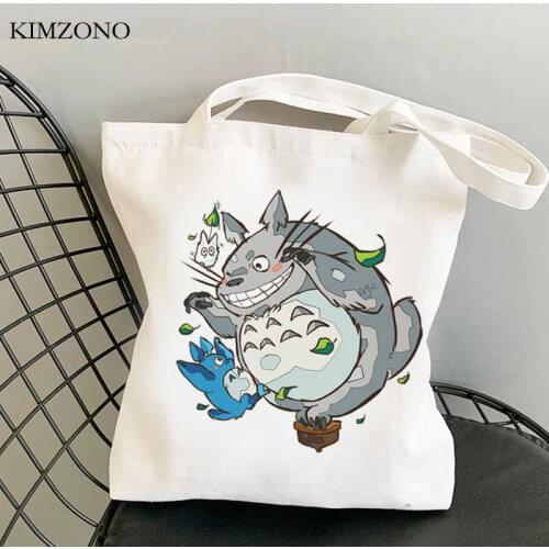 Studio Ghibli Totoro shopping bag shopper cotton handbag eco bag string fabric bolsas reutilizables tote cabas
