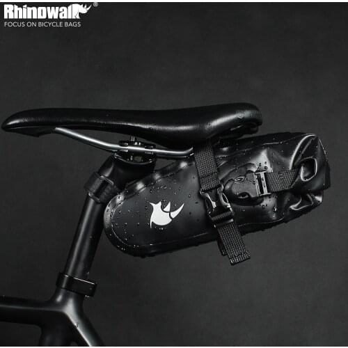 Rhinowalk Bike Saddle Bag Bicycle Repair Tools Bag Full Waterproof Cycling Seat Bag With Tail Light Strap For MTB Road Bike