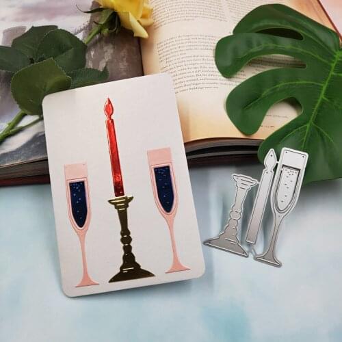 Candles and wine glasses Metal cutting dies 2019 new DIY scrapbook album paper card decorative crafts embossing mould