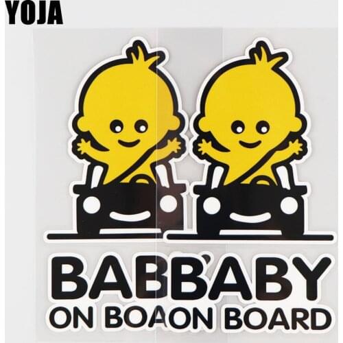 YOJA 9.1X15.9CM BABY ON BOARD Vinyl Decal Cute Cartoon Rear Window Reflective Car Stickers 19A-0276