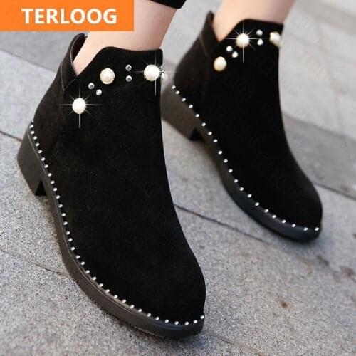 2021 Winter New Suede Women Ankle Snow Boots Warm Goth Designer Non-slip Chunky Boots Fashion Gladiator Casual Low Heels Shoes