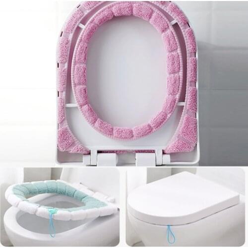 1PC New Toilet Seat Cover Pads Warmer Soft Washable Mat Restroom Washroom Lavatory Closestool Cover for Bathroom Accessories Set