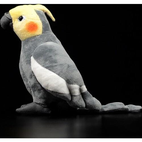 18cm Real Life Grey Cockatiel Plush Toys Mini Extra Soft Lifelike Parrots Stuffed Birds Animal Toy Gifts For Children