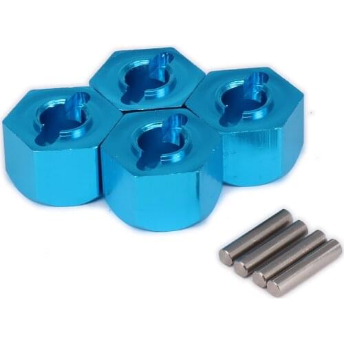 4pcs/set M12 12mm alloy Aluminum Drive 9mm Wheel Hub Hex Adapter for 1/10 RC Model Car upgraded hop-up Parts HSP