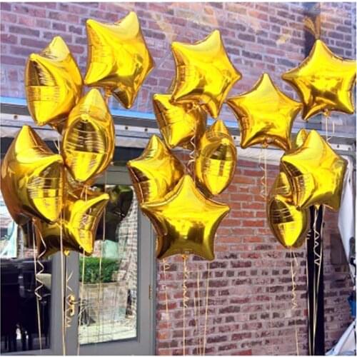 8pcs 18inch Gold Star Foil Balloons Baby Shower Birthday Party Balloon Wedding Decorations Inflatable Ail Helium Balloon Gifts