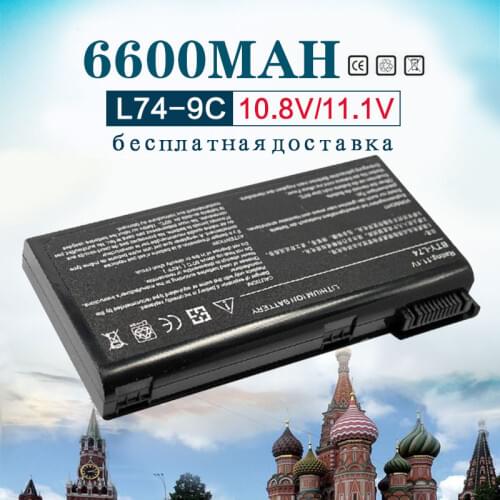 9cell 6600mAh For MSI BTY-L74 91NMS17LD4SU1 91NMS17LF6SU1 BTY-L75 A5000 A6000 A6200 A6203 A6205 A7200 Series 957-173XXP-102