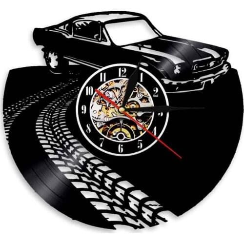 Car Wall Art Decorative Wall Clocks Retro Vinyl Record Wall Clock Handmade Clocks Watches Housewarming Gifts For Youth
