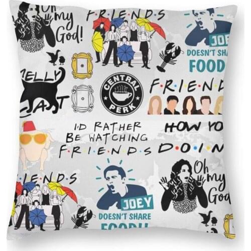Funny Friends Collage Cushion Cover 40x40 Decoration Printing TV Show Throw Pillow Case for Living Room Double Side