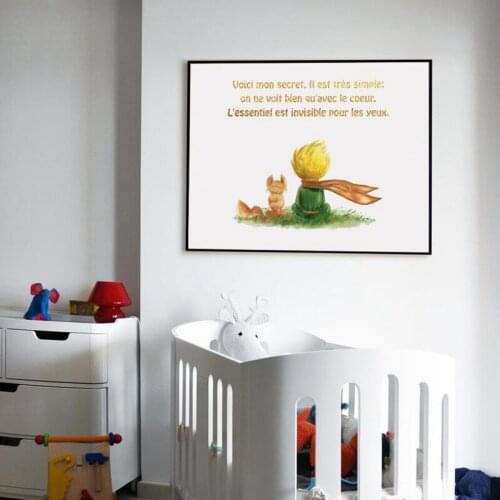 High-Definition The Little Prince Print Nursery Wall Art Canvas Painting Nordic Poster Watercolor Cartoon Picture Baby Boy Room