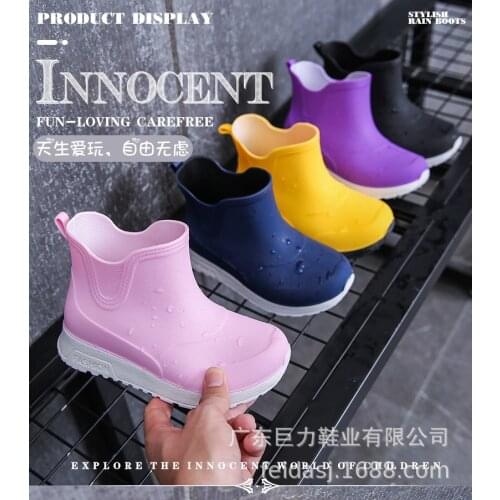 Childrens Shoes PVC Rain Boots Kids Boys Girls Fashion Waterproof Rain Shoes Sports Anti Slip Water Shoes botas de lluvia nino