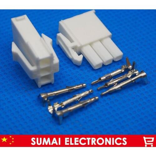 Free Shipping 100sets=800pcs FL4.14-3P 3 Pin/way 4.14mm Electrical connector kit (Housing+Terminal) for car/boat/motorbike ect