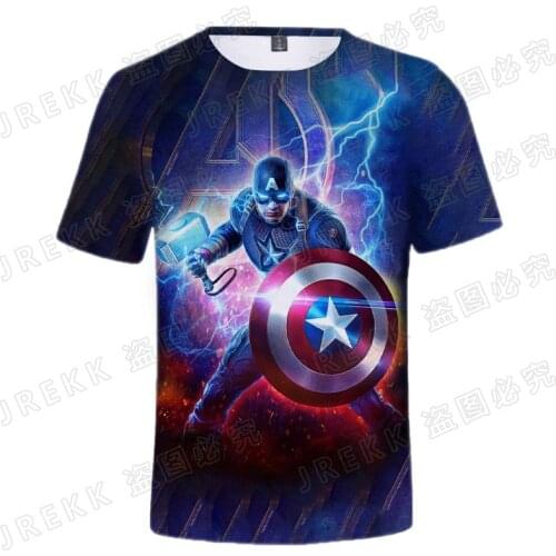 Summer Marvel 3D Printed Captain America T Shirts Men Women Children Short Sleeve Cool Tee Tops The Avengers Streetwear T-shirt