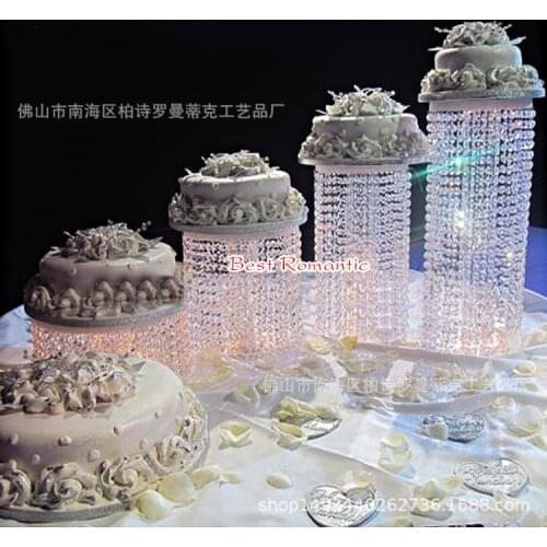 4pcs/set Crystal wedding cake stand- Wedding centerpiece- Wedding Cake Display