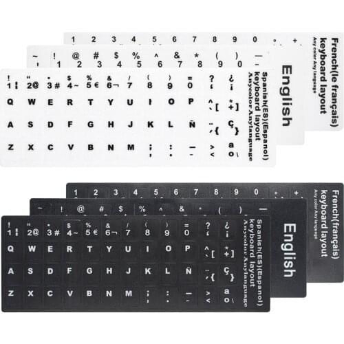 1 PC Spanish/English/Russian/Japanese/Arabic Wear-resistant Keyboard Stickers Non-slip Alphabet Layout Keyboard Replacement