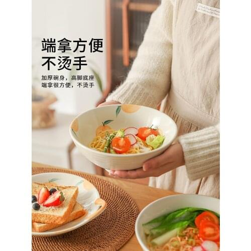 Good-Looking Bowl Soup Bowl Large Ceramic Tableware Fruit Bowl Cute Girl Heart