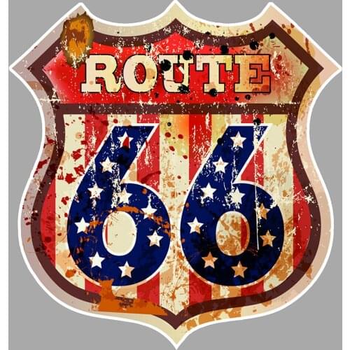 Colorful Car Sticker and Decorative 66 Flag for Racing Car Sports Sticker Road Windows Wall Scratch-Proof KK Apply To Car Window