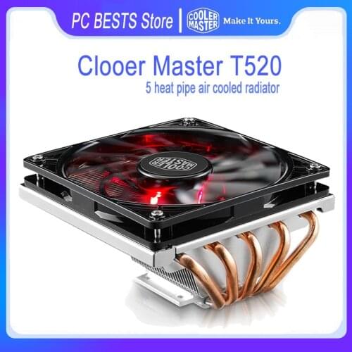 Cooler Master T520 GEMINII M5 120mm LED Quiet Fan Push-down Technology CPU Cooler 5 Heat pipe Air Cooled Radiator for Intel AMD