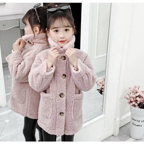 Fashion New Kids Clothes Autumn Winter Girls Jackets Children Outwear Turn-Down Collar Warm Casual Girls Clothing Coats Costume
