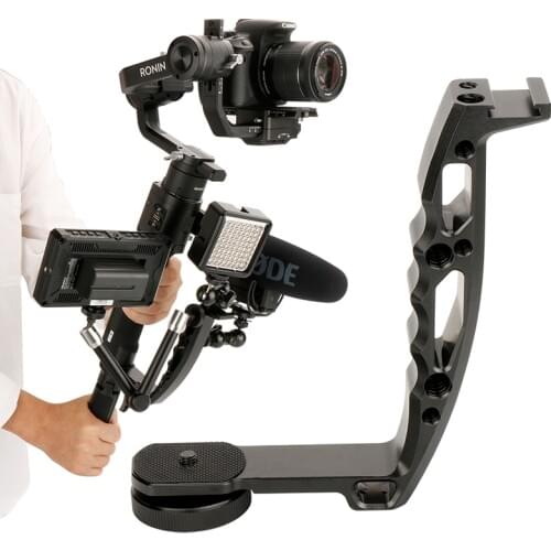 L Type Microphone Stand Bracket Handle Grip Video Monitor Mount for DJI Ronin s Zhiyun Crane 2 Moza air 2 Gimbal Accessory