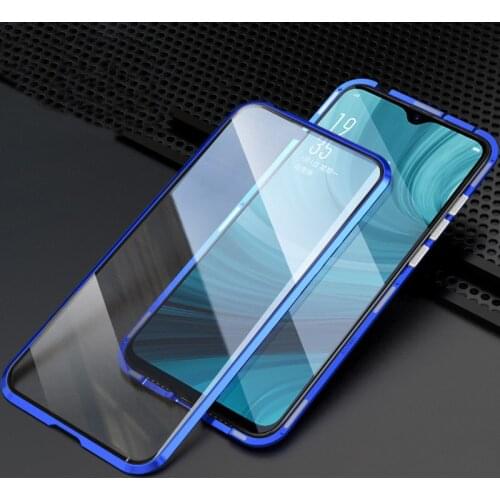 Magnetic Case 360 Front+Back Double-Sided Tempered Glass Case For Realme Narzo 30 4G Russian Version 5G Metal Bumper Case
