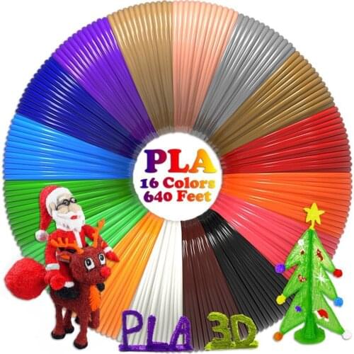 Dikale 192m 16Color 3D Printing Material 3D Pen Stift PLA Filament for Impresora 3D Caneta Modeling Stereoscopic Safety Refills