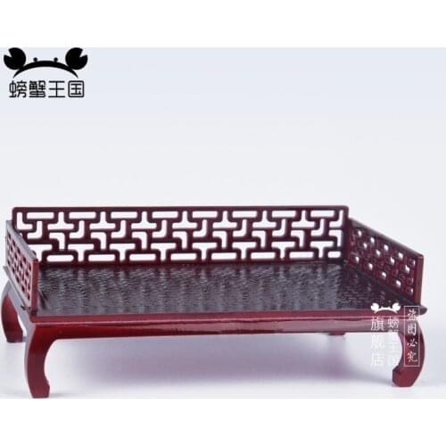 1:25 Dollhouse mini Furniture Miniature Doll White accessories Chinese Style Plastic Model Arhat Bed