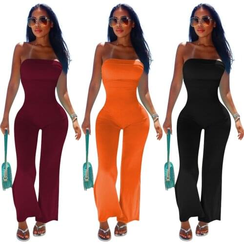 MN88813 Wholesale Items Fashionable Solid Color Tube Top Sleeveless Organza Romper Jumpsuit Summer Elegant Casual Jumpsuit