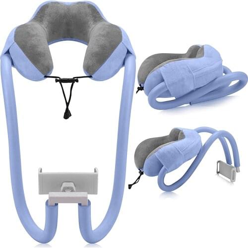 Mobile Phone Holder With Lazy Cushion U-shaped Pillow Nap Pillow Memory Foam Cervical Spine Neck Pillow Tablet Computer Stands
