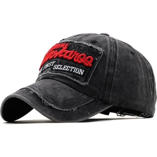 Mens Retro Washed Baseball Cap Fitted Cap fishing Snapback Hat for Men Bone Women Gorras Casual Casquette Letter Black Cap