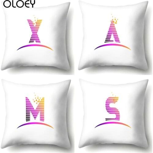 Letter Pattern Polyester Soft Pillowcase, 45x45cm, Family Bedroom Decoration, Hotel Decoration Pillowcase, Classic Pillowcase