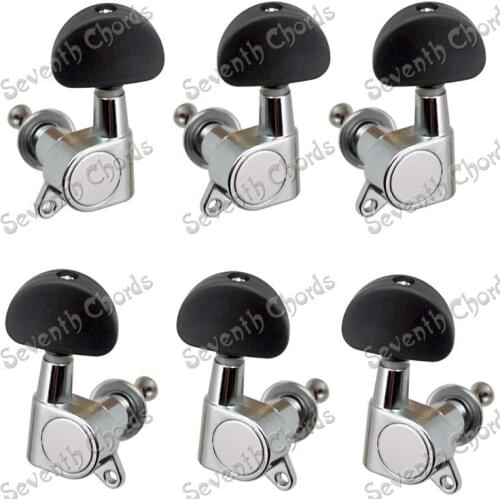 A Set Black Big Semicircle Handle Sealed gear Guitar Tuning Pegs Tuners Machine Heads for Acoustic Electric Guitar accessories