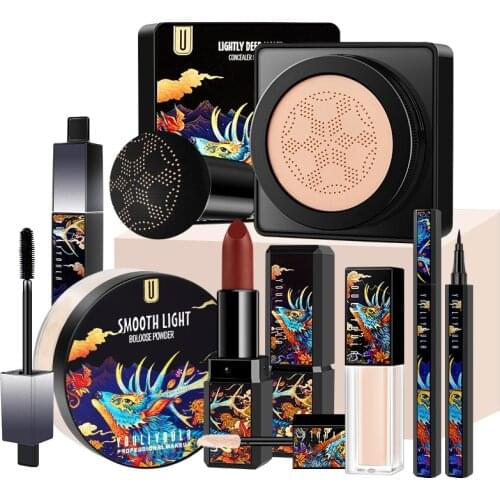 Women Makeup Sets Box Professional Full Chinese Cosmetics Set Velvet Lipstick BB Cream Concealer Powder Mascara Eyeliner Kit