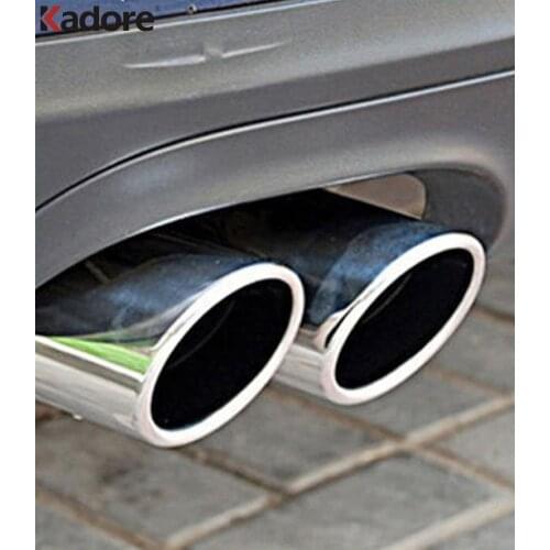 For Volkswagen Tiguan 2009-2012 Stainless Steel Exhaust Muffler Tip Trim Silencer 2pcs Car Styling