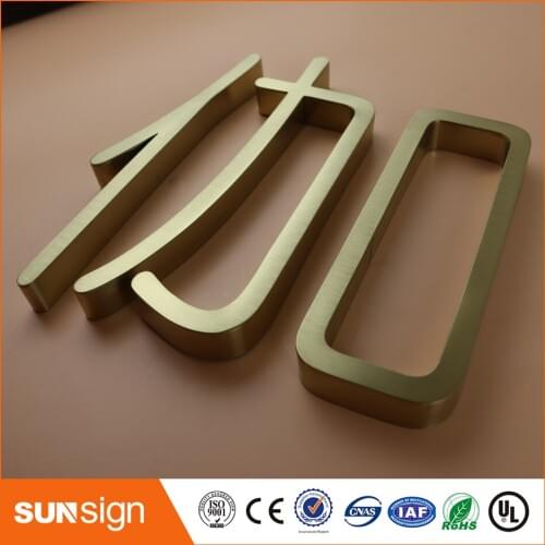 Outdoor rose gold stainless steel letter sign board